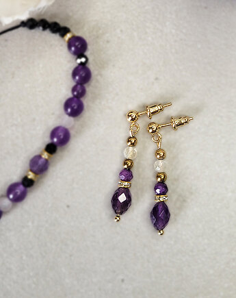 Kolczyki na sztyftach z Ametystem i Cytrynem, Seylla pracownia