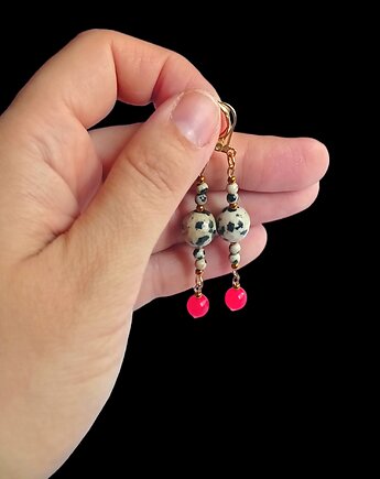 UNIKATOWE kolczyki : red currant collection : kolczyki V, kaktusia