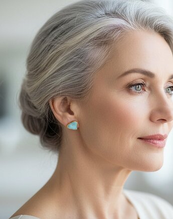 Kolczyki Sztyfty Larimar, TulipBIJOU