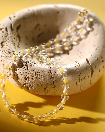 SUNSHINE Naszyjnik RHEI z kamieni naturalnych Chocker kryształ kalcyt, RHEI