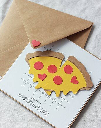 Kartka ślubna z pizzą, papierkarnia