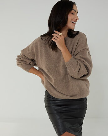 Sweter Cashmere Hug Ciemny Beż, MKTP