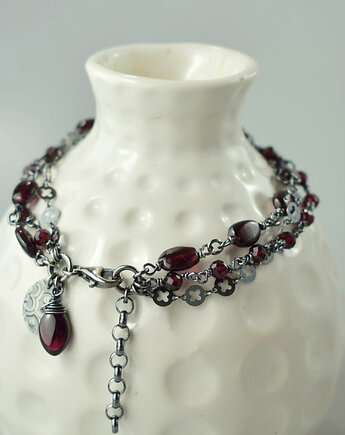 Granat w srebrze - bransoletka, Sunflower Kornelia Kubinowska