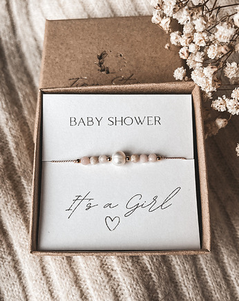 Bransoletka Babygirl na Baby Shower, prezent Babyshower dla dziewczynki, Tiny Stone