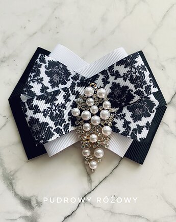 Brosza z  ozdobą wysadzaną perłami New, Pudrowy Różowy