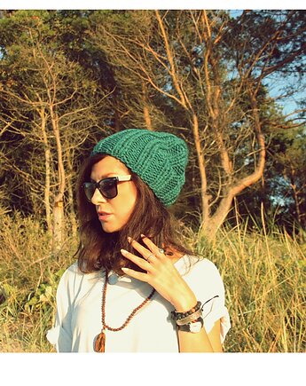 Czapka beanie leśna zieleń, Mademoiselle Patrini