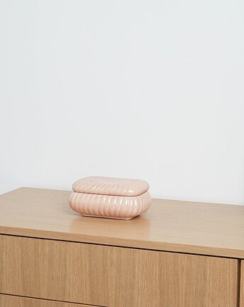 Perełkowa szkatułka ceramiczna, włoski design, lata 70, produkcja: Włochy, Przetwory design