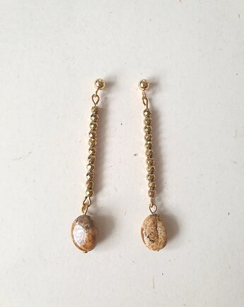 Kolczyki ROOTS hematyt, jaspis obrazkowy, modesign