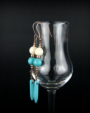 Kolczyki z howlitem, Blue Pearl Art