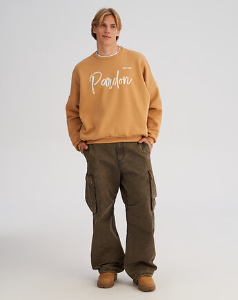 Bluza bez kaptura LOOSE FIT honey PARDON męska, HARP TEAM