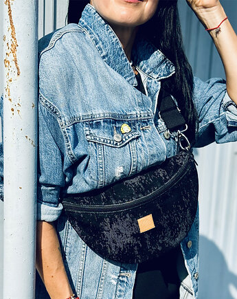 Nerka / torebka Mili Belt Bag L  z jeansu powlekanego welurem, Militu