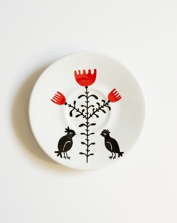 Talerz na ścianę - kwiatek i ptaszki, EMPE artstudio