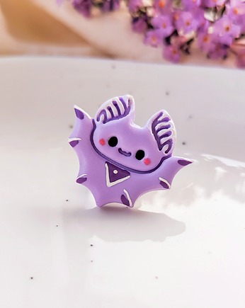 Pin przypinka z nietoperzem broszka z wizerunkiem nietoperza w stylu boho, Dary Rusałki