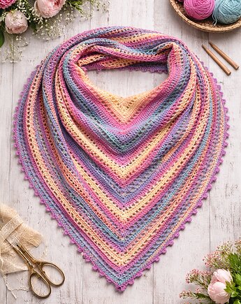 Chusta wielokolorowa wełniana Angora, Pracownia Deco