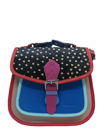 Torebka damska kolorowa skórzana skóra naturalna rączka pasek OLIVKA, Olivka Warsaw