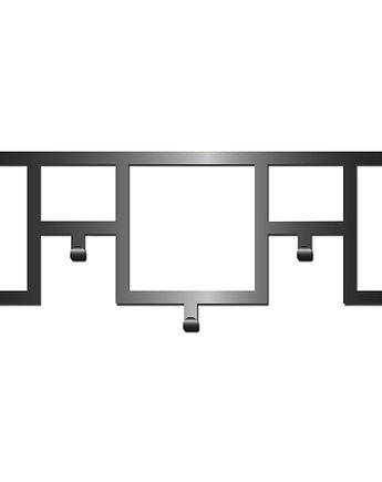 Nowoczesny Wieszak Z Kolekcji Simple Geometryczne Małe I Duże Kwadraty Wg-04, Km design