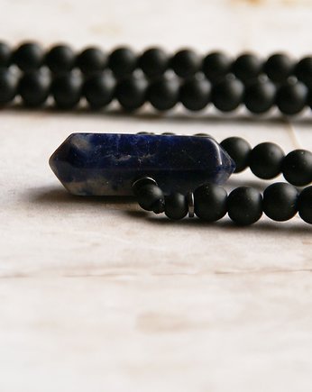 S A L E : UNIKAT: sodalit, onyks - naszyjnik męski / unisex, kaktusia