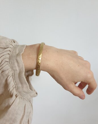 Bransoletka ZEN owal, regulowana, mosiądz młotkowany, modesign