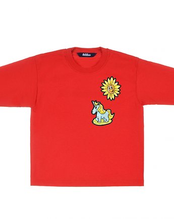 Czerwona Bawełniana Bluzka Dla Dziecka Z Długim Rękawem, Lololoon