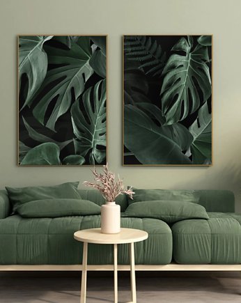 DWA PLAKATY galeria botaniczne monstera, black dot studio