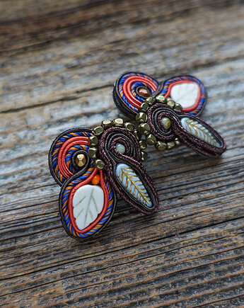 Kolczyki soutache Jesienny liść, Mró Soutache