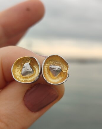 Małe kolczyki sztyfty Mini Hush, Agata Blaszkowska Jewelry