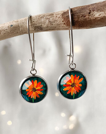Orange Flower kolczyki długie na walentynki, muamua design