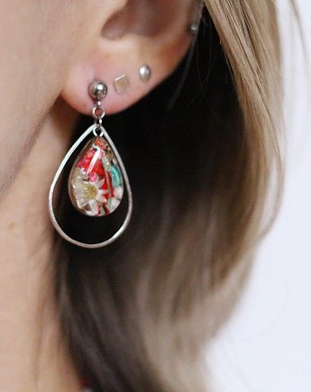 Autorskie kolczyki z kwiatami, Bioevgenika Jewelry