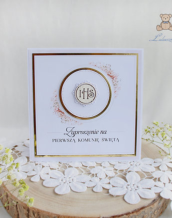 Zaproszenia na Pierwszą Komunię, komunijne "Nude Flower", Lulaczkowo