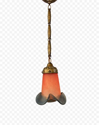 Wisząca lampa Art Deco lata 30.  Mosiądz i szkło  E27  Vintage, Relikt design