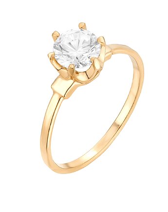 Złoty pierścionek z małą cyrkonią, SOTHO