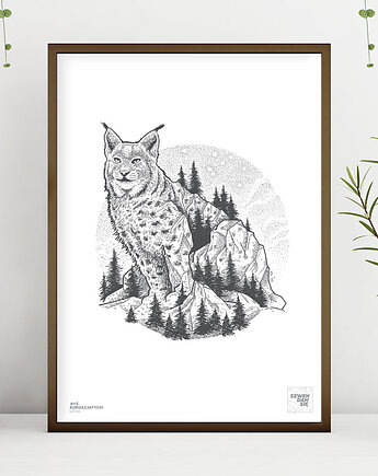 Plakat na ścianę B2 RYŚ czarno-biały, Szwendam sie