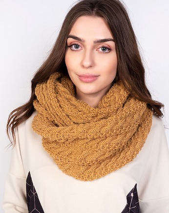 Stylowy, warkoczowy komin - SZ003 cappuccino, Lanti