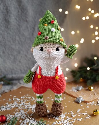 Maskotka dziadek  Mikołaj, Prezent  dla dziecka, Dekoracja świąteczna, EcoToysByNastya