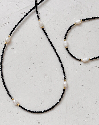 Naszyjnik czarny z perłami, Chmolowska Jewellery