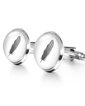 Piórko - spinki do mankietów, yenoo