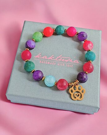 Dla zwierzolubnej : łapka & agat matowy multicolor, kaktusia