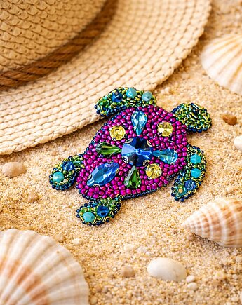 Broszka Żółw, migotka shop