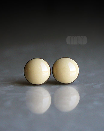 Kolczyki ceramiczne Mini Wanilia 6mm, Magda Łysiak