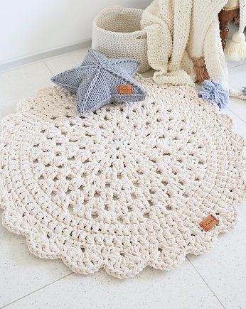 Dywan okrągły chunky ażurowy kremowy - kolory, Made of Weaves