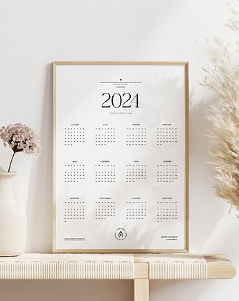 Elegancki kalendarz ścienny MODERN 2024 z cytatem motywacyjnym, PaperDesk