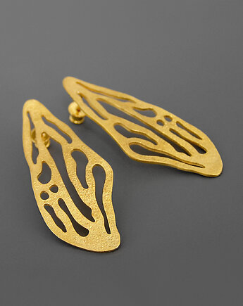 Kolczyki pozłacane skrzydła ważki, Pastelove Jewelry