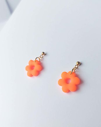 Kolczyki monolity pomarańczowe kwiatki, Figura Projekt