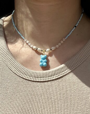 Choker z kamieniami i zawieszką miś, Luna by Sisters