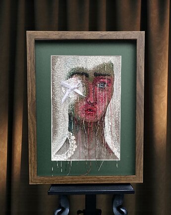 Obraz haftowany z serii symbolicznej połatana..., PinPin Design