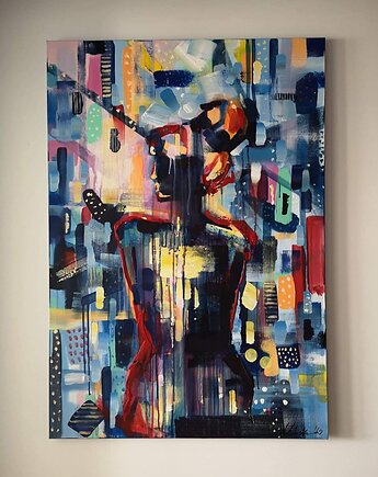 Obraz na zamówienie kupującego - abstrakcyjna kobieta - 100x70 cm, Kasia Kulicka