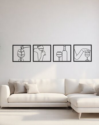 Metalowe obrazy Wino (Zestaw), Vavum Furniture