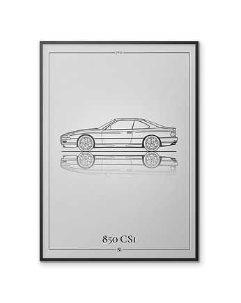 Plakat Motoryzacja - BMW 850CSi, Peszkowski Graphic