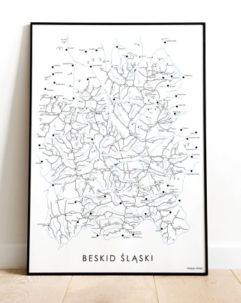 Plakat Beskid Śląski - mapa Beskidu Śląskiego, Mappy Maps