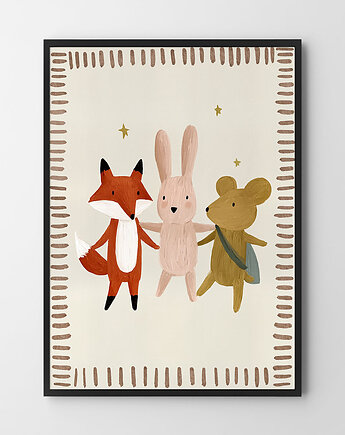 Zwierzęce trio - plakat dla dzieci pokój dziecka, HOG STUDIO